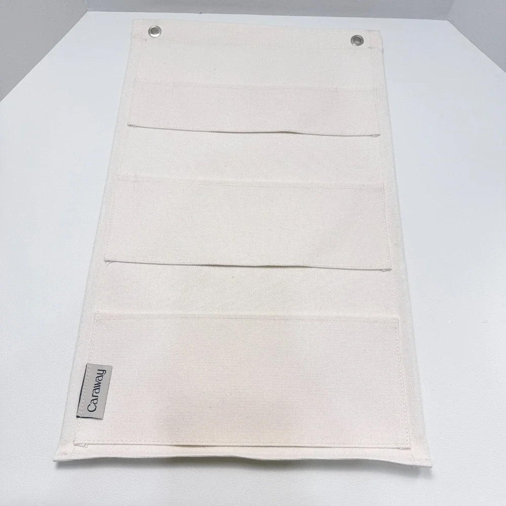 Caraway Canvas Hanging Pocket Organizer - Natural
